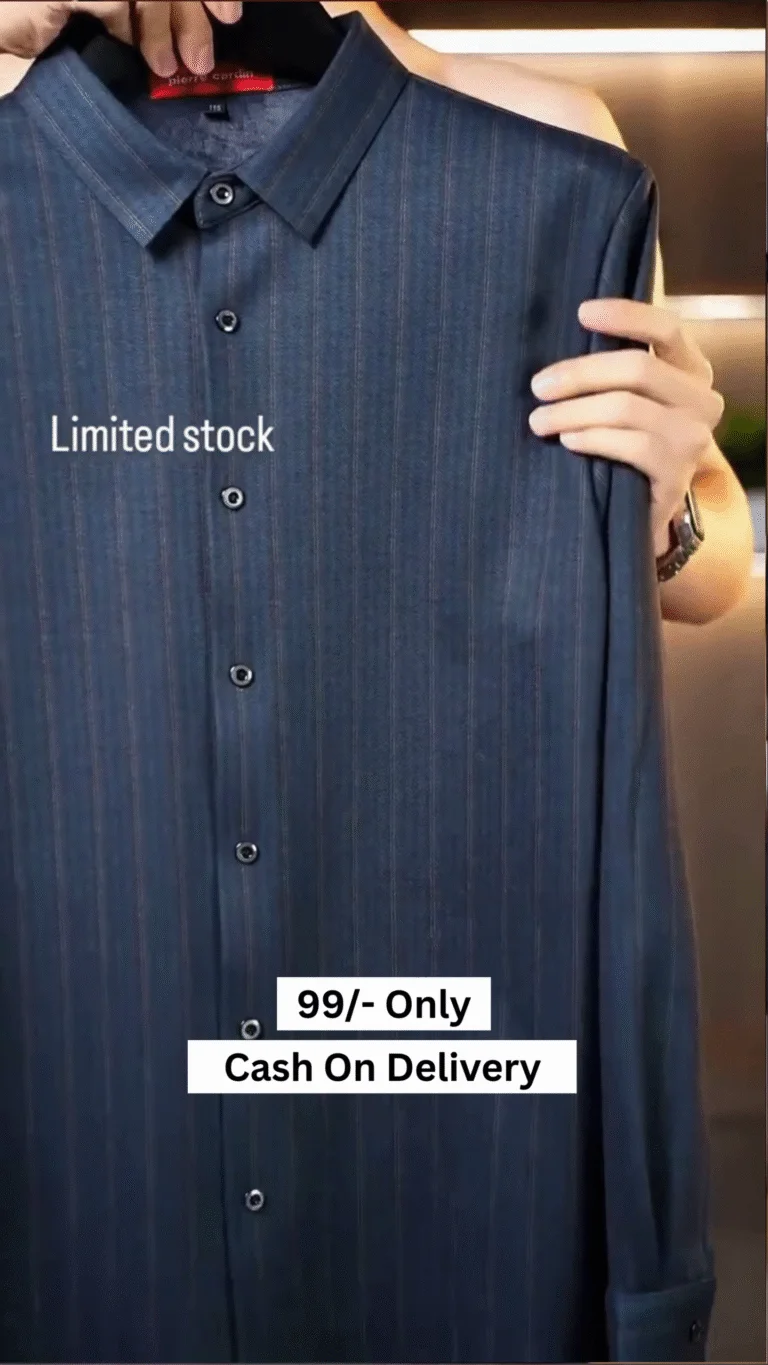 Menβs Maroon Striped Formal Shirt β Slim Fit Cotton Full Sleeve Casual & Office Wear β¨ - Image 3